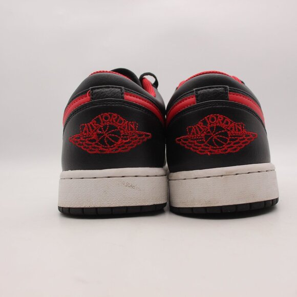 Nike Air Jordan 1 Low Men\'s Size 13 Black Fire Red White Sneakers 553558-063